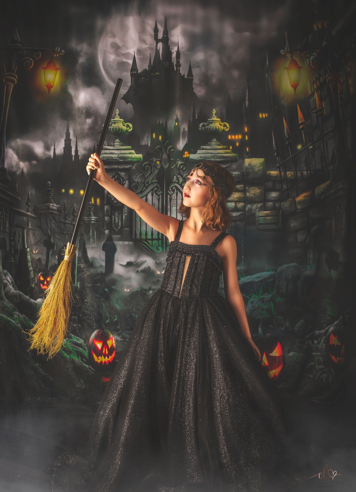 Kate Château Porte Nuit Halloween Toile de fond pour la photographie - Kate Backdrop FR