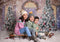 Kate Neige Devant la porte Noël Violet Toile de fond pour la photographie - Kate Backdrop FR
