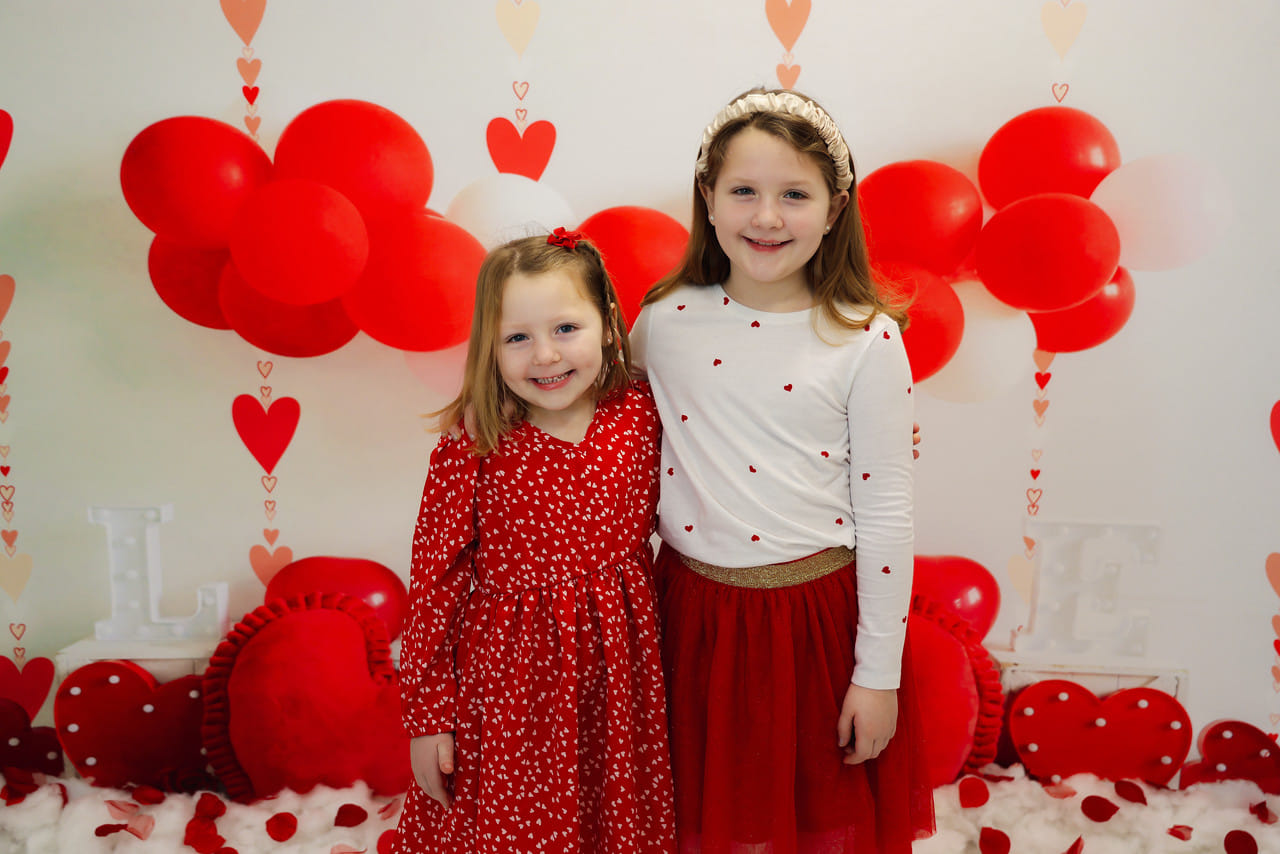 Kate Saint Valentin Ballons Amour Coeur Toile de fond conçue par Uta Mueller - Kate Backdrop FR