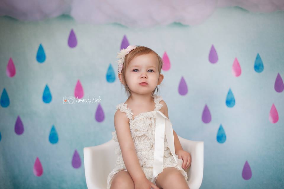 Kate Nuages Goutte de pluie Douche de bébé Toile de fond conçue par Jerry_Sina - Kate Backdrop FR