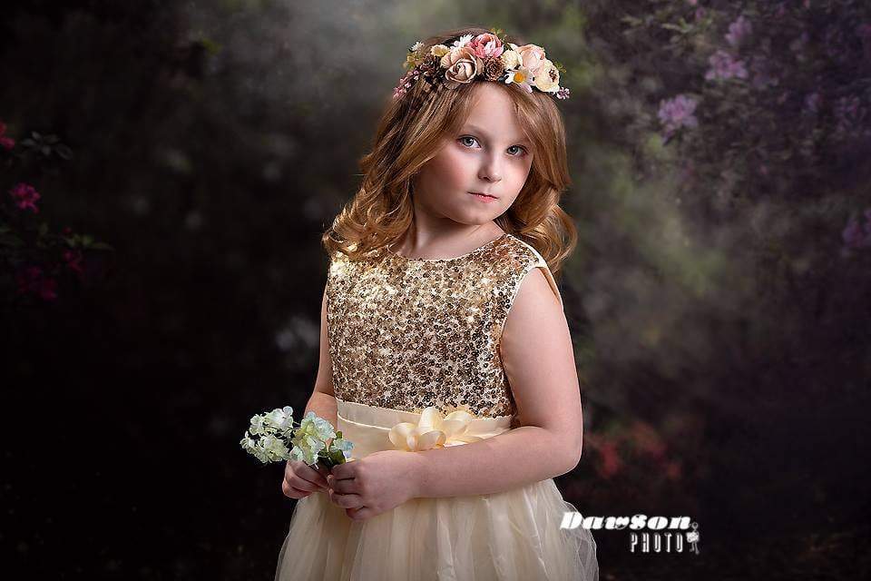 Katebackdrop£ºKate Pink Floral Garden Fairy Lights spring Backdrop for Photography Designed by Pine Park Collection