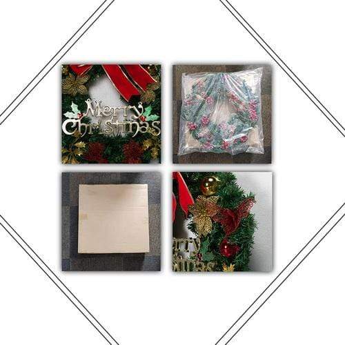 Katebackdrop£ºChristmas 24 Inch Holly Outdoor Christmas Wreaths Garland Ornaments Red Berry for Windows