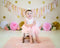 Kate Rose Anniversaire Pois doré Toile de fond conçue par Mandy Ringe - Kate Backdrop FR