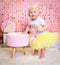 Kate Mur Rose Bubble-gum 1er anniversaire Toile de fond conçu par Lisa B - Kate Backdrop FR