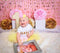 Kate Mur Rose Bubble-gum 1er anniversaire Toile de fond conçu par Lisa B - Kate Backdrop FR