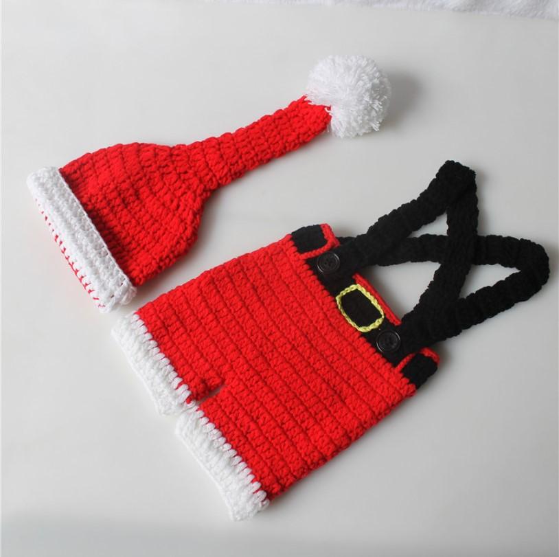 Accessoires de studio Tenue de bébé au crochet Noël Santa Accessoires Photo