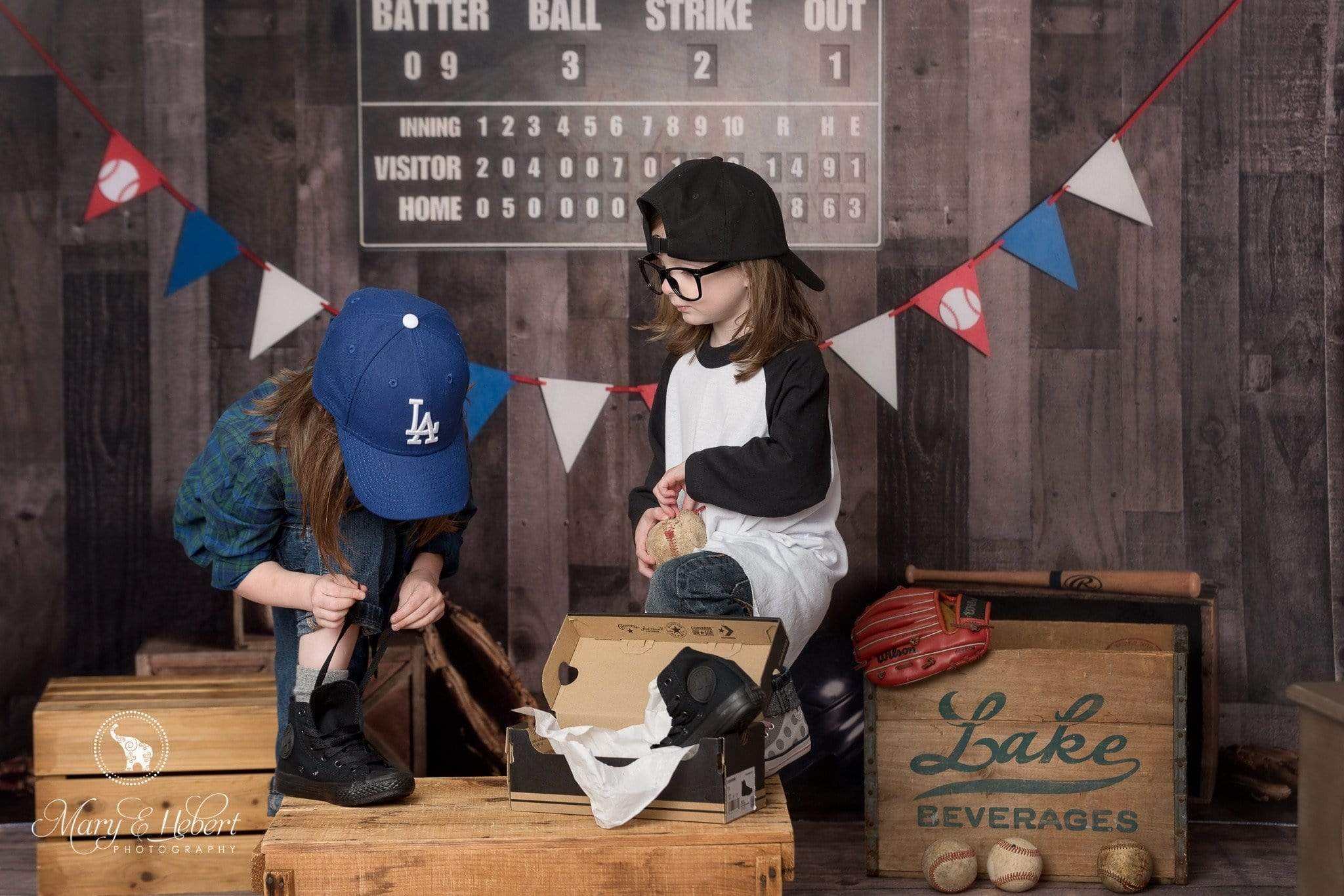 Katebackdrop£ºKate Vintage Baseball with Scoreboard Sport Backdrop for Photography Designed By Mandy Ringe Photography
