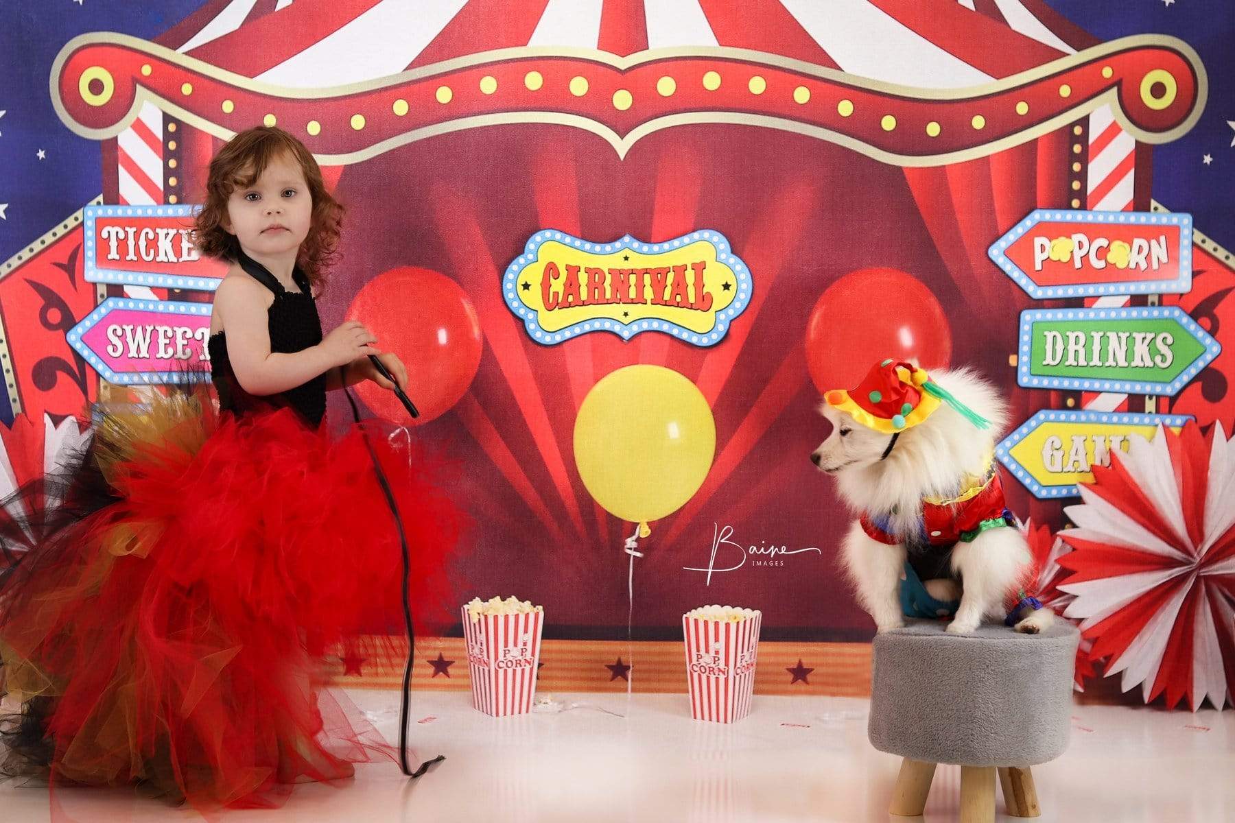 Kate Cake Smash Cirque Carnival Enfant Toile de fond conçue par Sherie Skelly