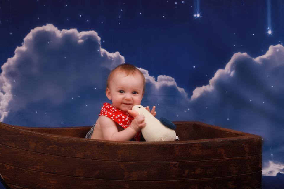 Katebackdrop£ºKate Night Sky with Moon and Cloud Children Backdrop for Photography