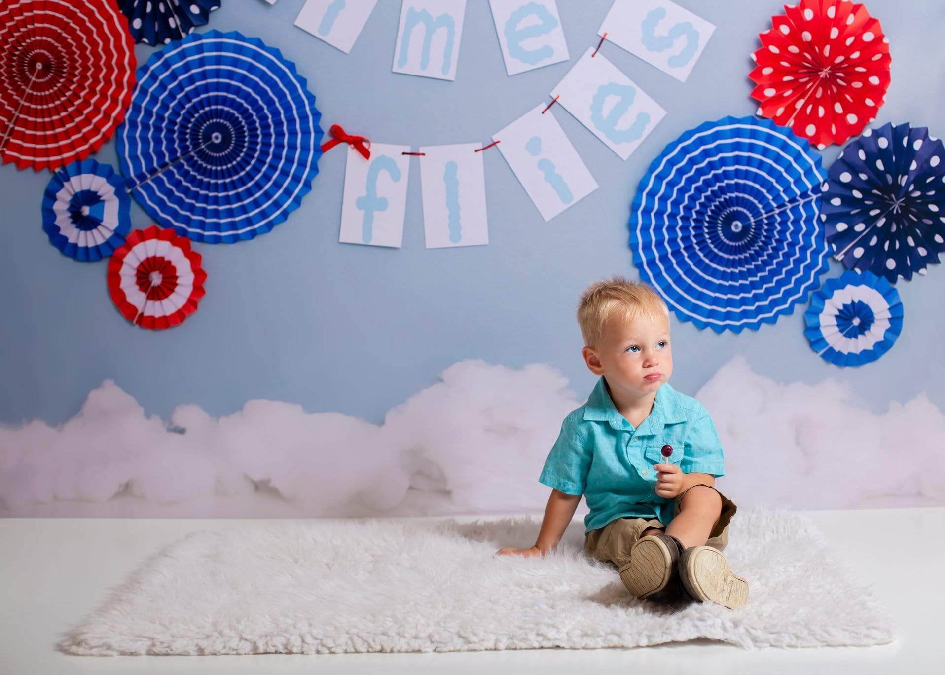 Katebackdrop£ºKate Time Flies Children july of 4th Backdrop for Photography Designed by Lisa B