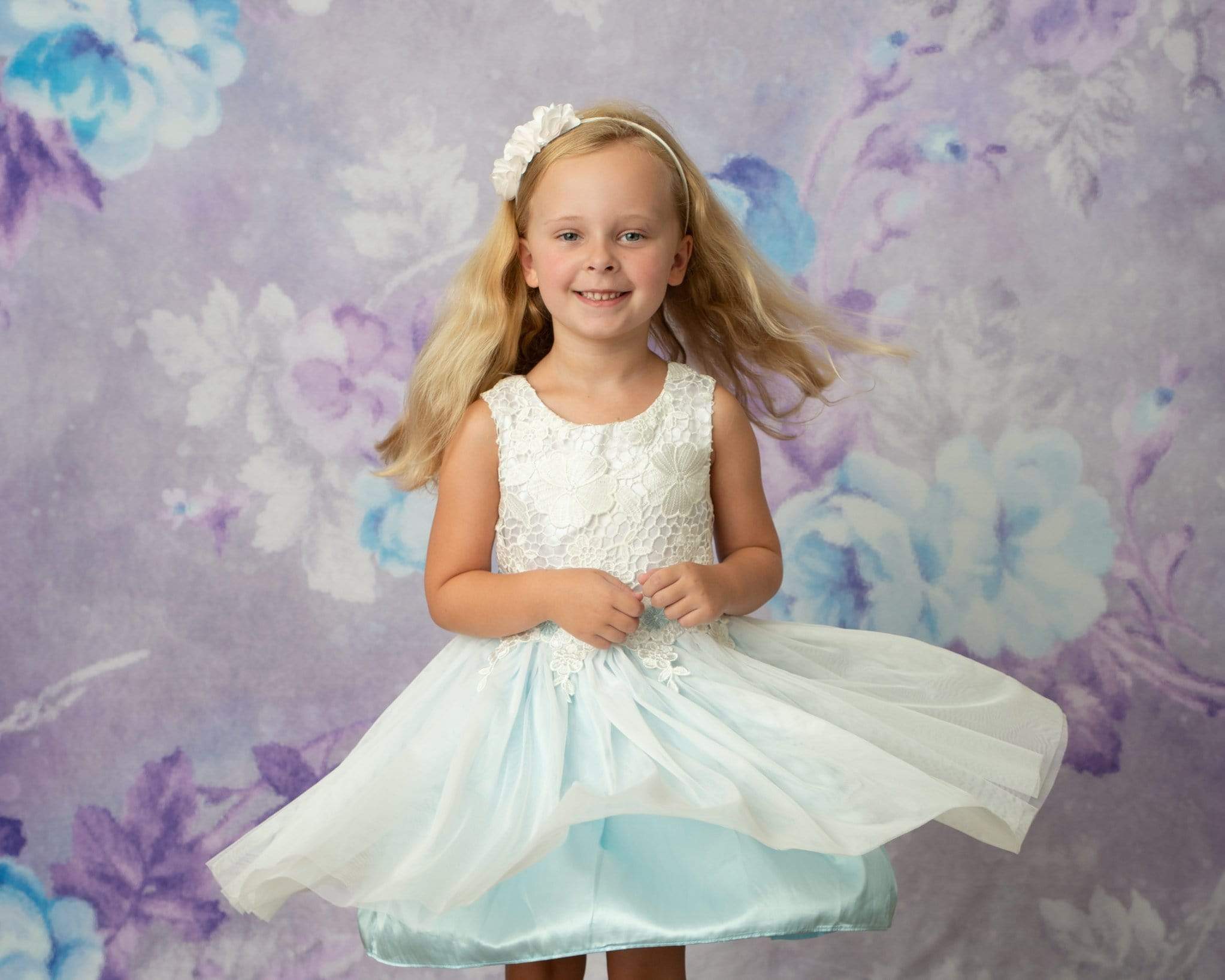 Kate Rétro Flou Bokeh Fleurs Violet Toile de fond conçue par JFCC - Kate Backdrop FR