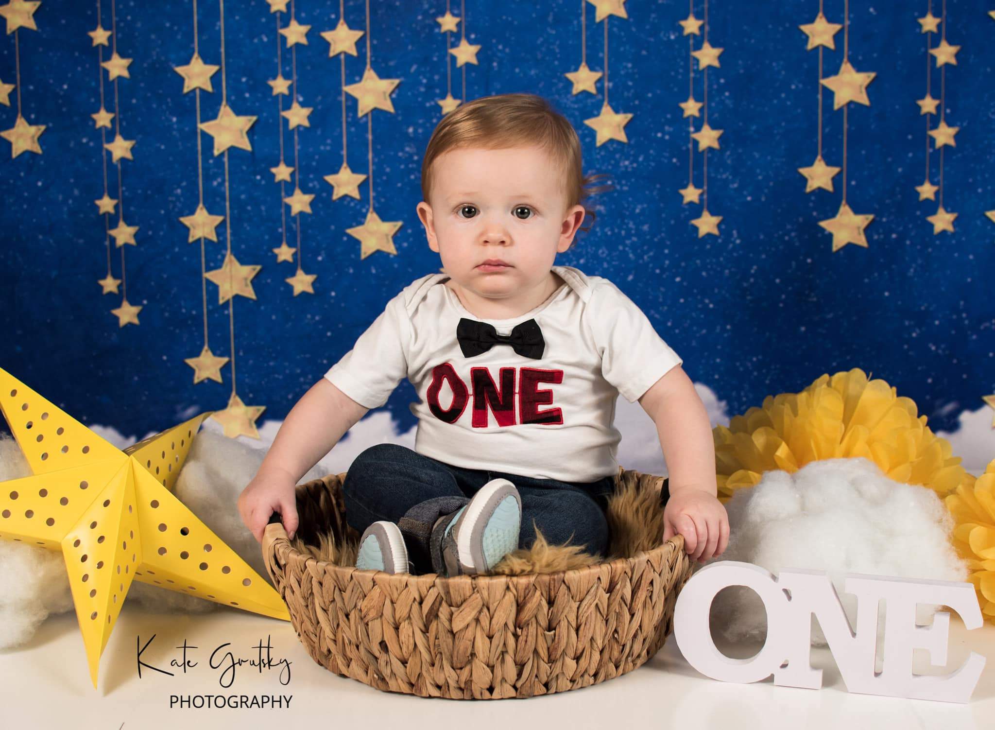 Katebackdrop£ºKate Night Sky with Bling Stars and Clouds Children Backdrop for Photography Designed by JFCC