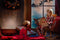 Katebackdrop拢潞Kate Christmas Moon And Reindeer Outside Window Backdrops for Photography