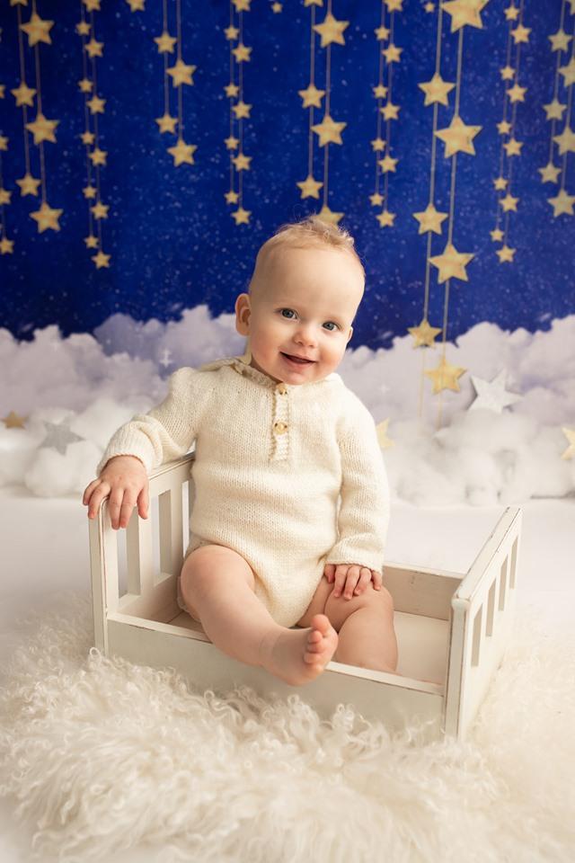 Katebackdrop£ºKate Night Sky with Bling Stars and Clouds Children Backdrop for Photography Designed by JFCC