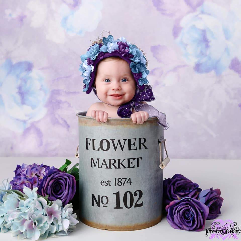 Kate Rétro Flou Bokeh Fleurs Violet Toile de fond conçue par JFCC - Kate Backdrop FR