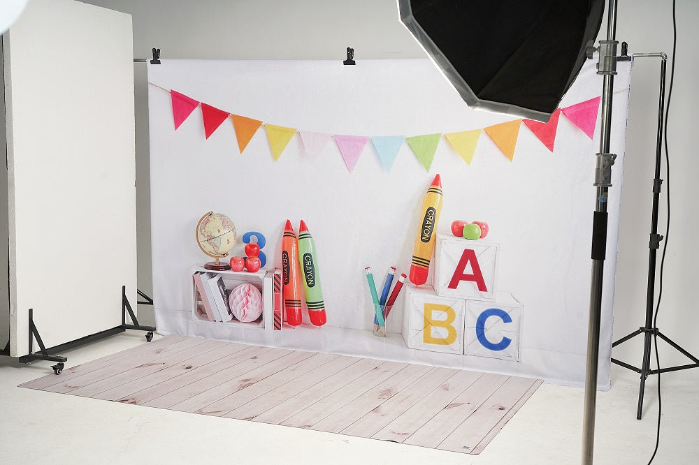 Kate Retour à l'école Crayon Toile de fond pour la photographie - Kate Backdrop FR