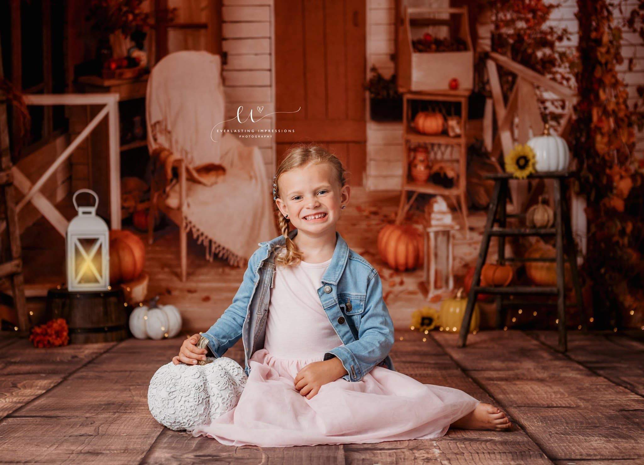 Katebackdrop£ºKate Autumn Leaves Pumpkin Thanksgiving Day Backdrop for Photography