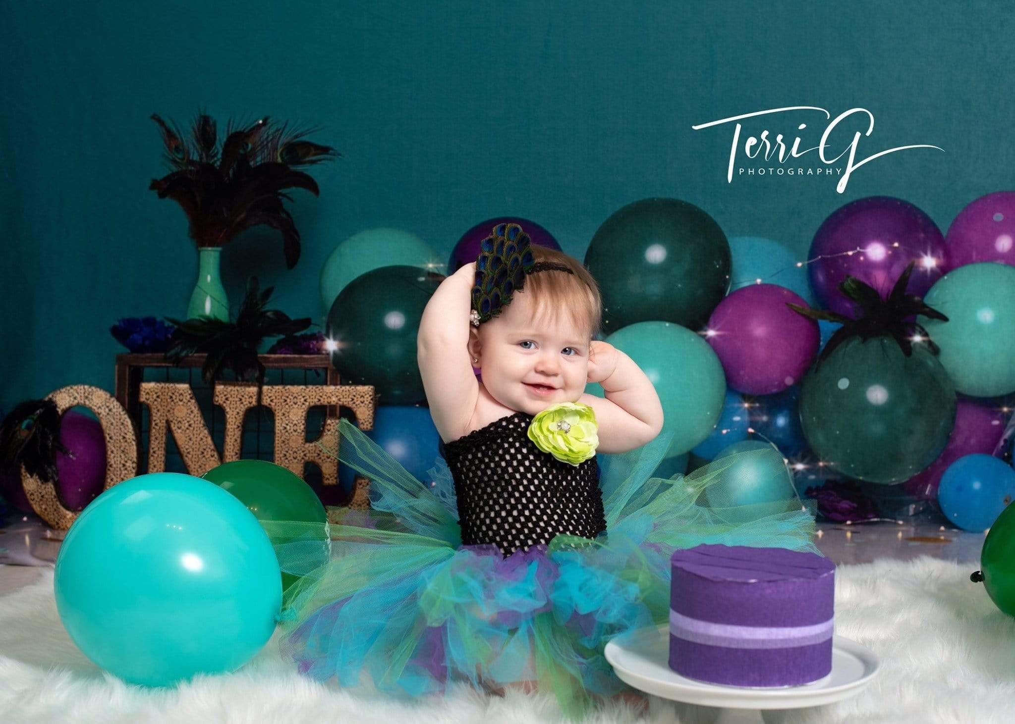 Katebackdrop£ºKate 1st Birthday with Balloons Backdrop for Photography Designed by Cassie Christiansen Photography