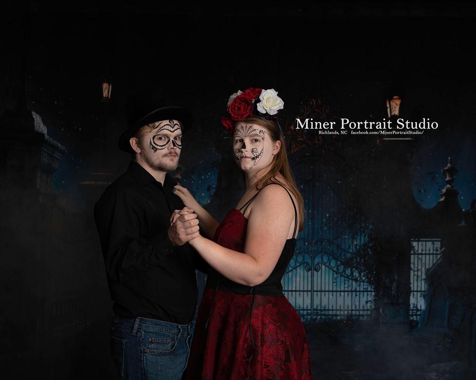 Katebackdrop£ºKate Halloween Night Scene Grave Backdrop Light Photo Background