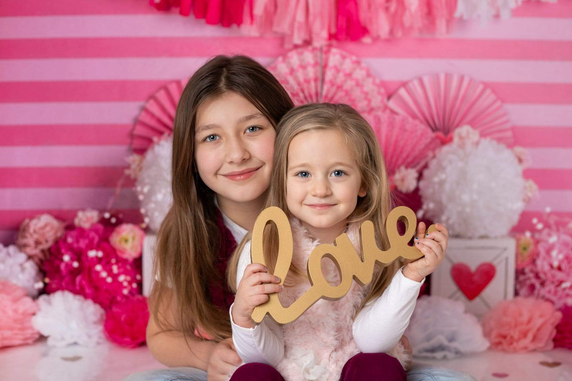 Katebackdrop£ºKate Valentine's Day with Hearts and Stripes Backdrop Designed By Mandy Ringe Photography