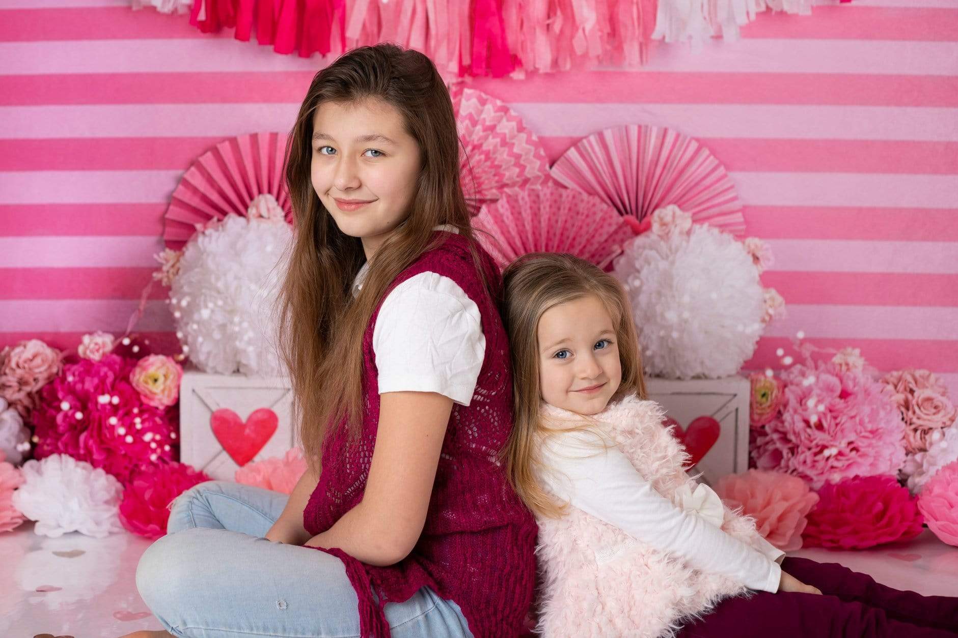Katebackdrop£ºKate Valentine's Day with Hearts and Stripes Backdrop Designed By Mandy Ringe Photography