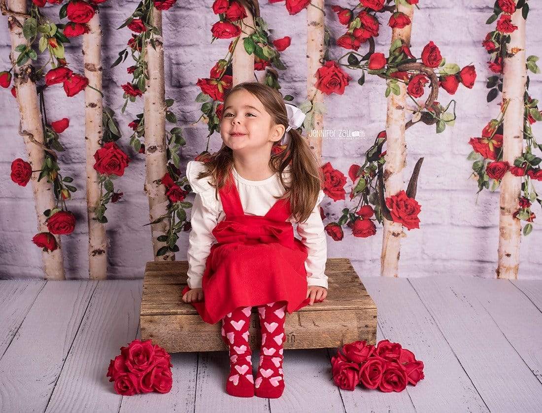 Katebackdrop£ºKate Valentines\Mother's Day Wooden Stick with Roses Backdrop Designed by Jia Chan Photography