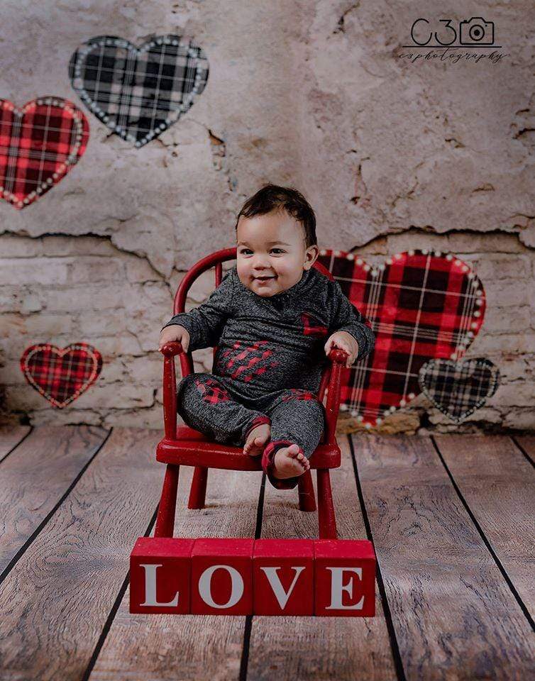 Katebackdrop£ºKate Valentine's Day Love Heart Damaged Wall Backdrop for Photography Designed by JFCC
