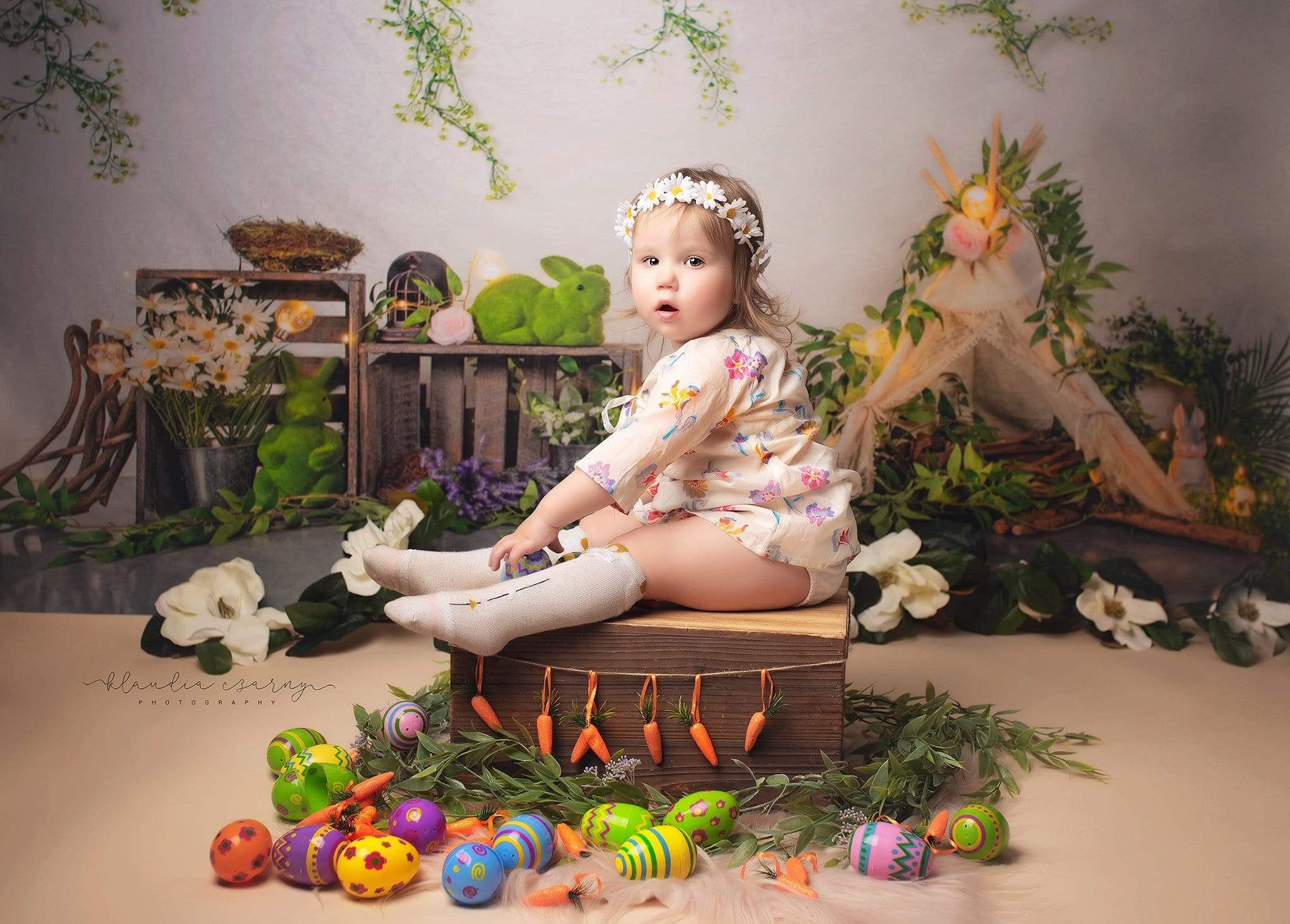 Katebackdrop£ºKate Spring\Easter Green Leaves Backdrop Designed by Jia Chan Photography