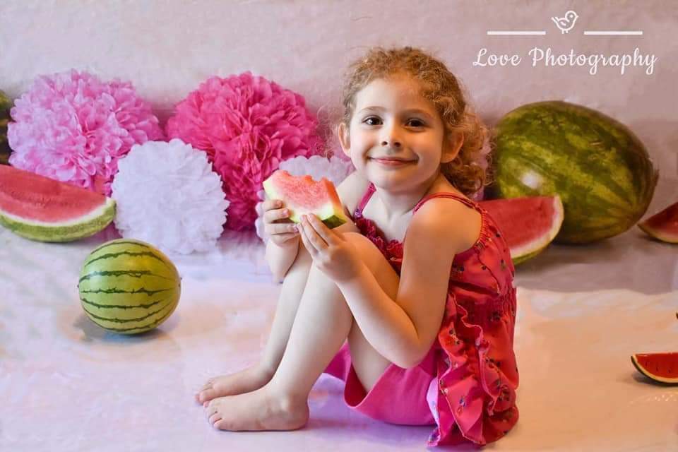 Kate Toile de fond d'anniversaire de pastèque rose et verte d'été pour la photographie conçue par Mandy Ringe Photographie