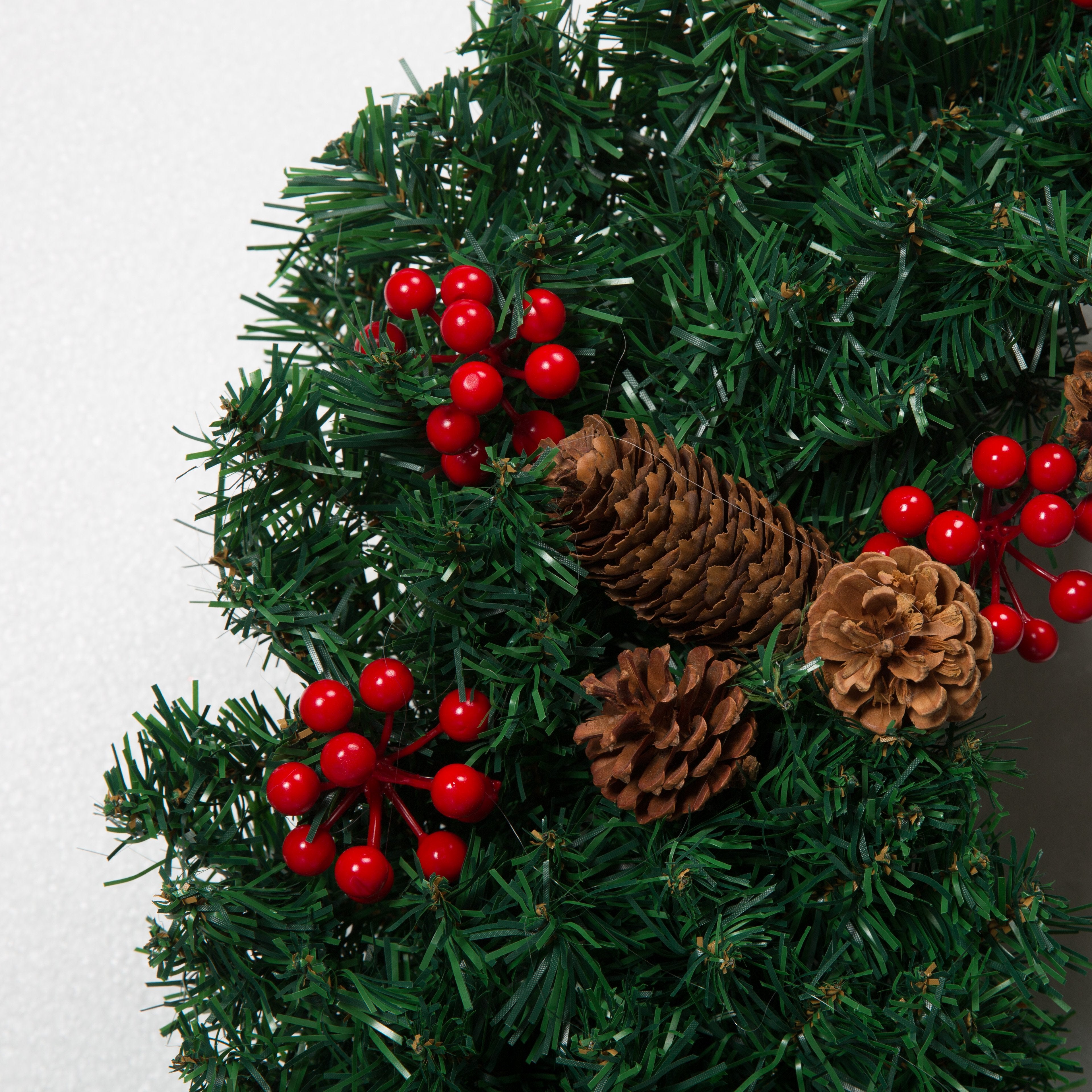 Décorations extérieures de couronnes de Noël de 24 pouces avec accessoires de baies