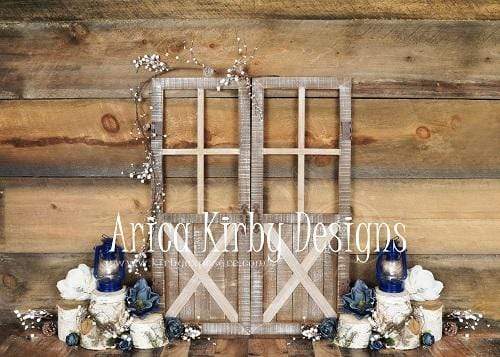 Katebackdrop£ºKate Blue Floral Doors Wood Spring\Easter Backdrop Designed By Arica Kirby