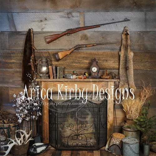 Katebackdrop鎷㈡綖Kate Retro Hunting Cabin Wooden Backdrop Designed By Arica Kirby