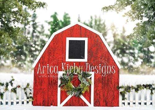 Katebackdrop£ºKate Winter Red Barn Backdrop Designed By Arica Kirby