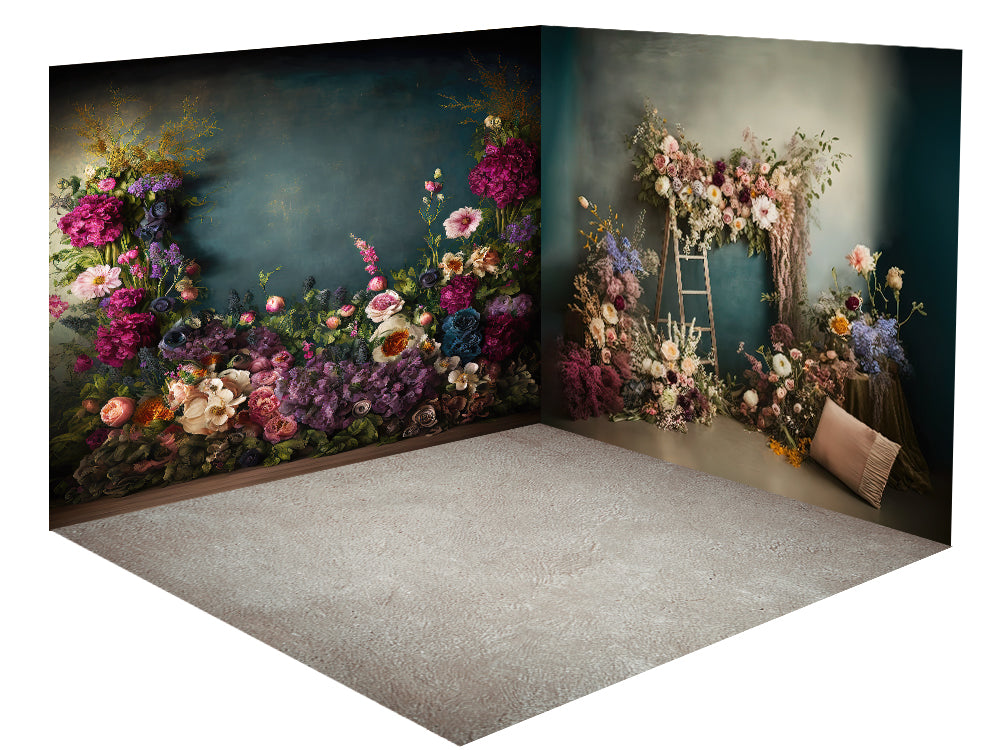 Kate Fleurs Beaux-arts Ensemble de chambre (8pix8pi&10pix8pi&8pix10pi) - Kate Backdrop FR