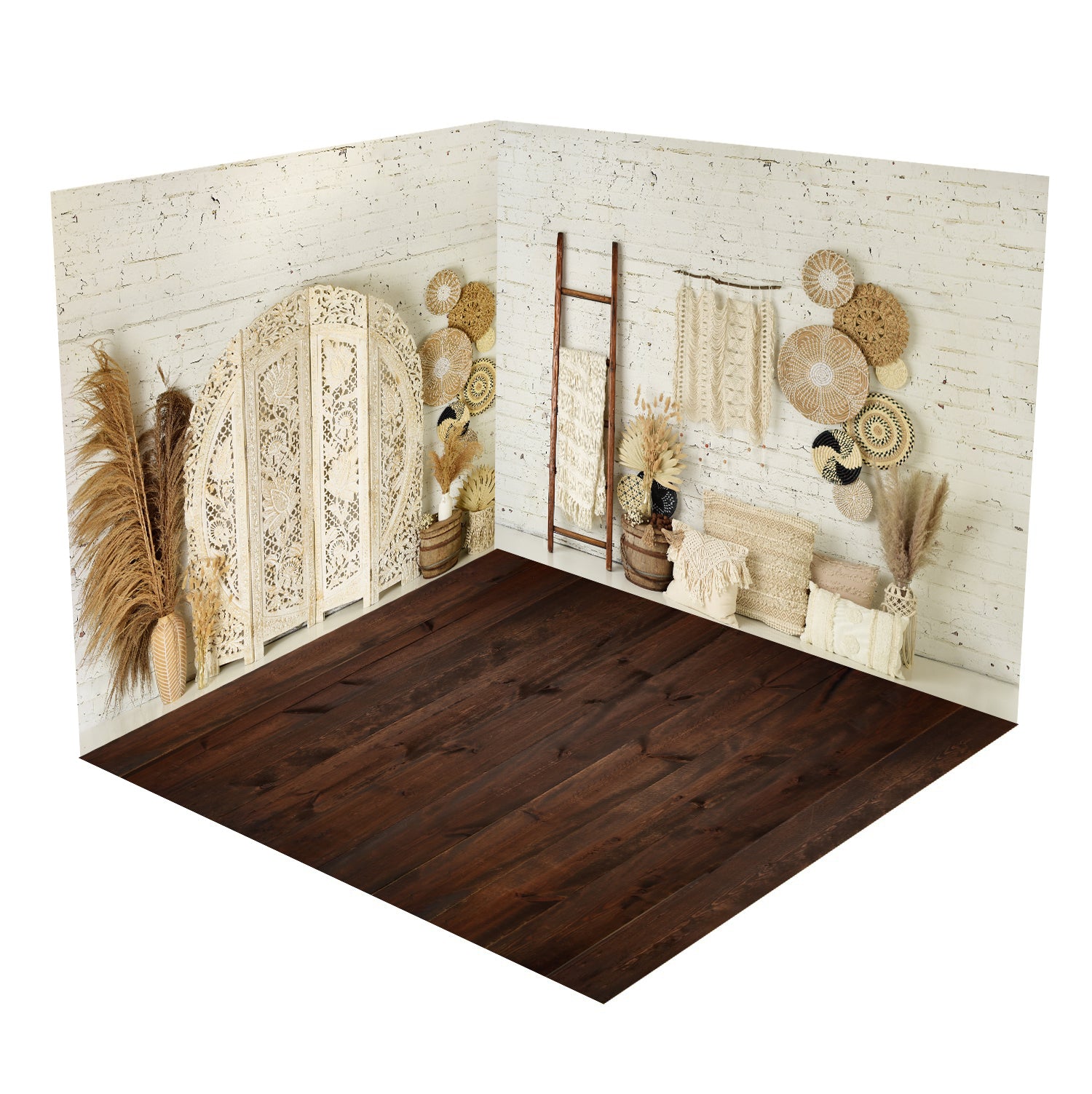 Kate Tapisserie Boho Beige Ensemble de chambre (8pix8pi&10pix8pi&8pix10pi) - Kate Backdrop FR