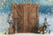 Kate Neige Porte de grange Lumières Noël Toile de fond pour la photographie - Kate Backdrop FR