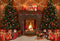 Kate Maison en bois Cheminée Sapin de Noël Toile de fond pour la photographie - Kate Backdrop FR