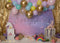 Kate Fête Anniversaire Licorne Rideau doré Ballons Toile de fond conçue par Jenna Onyia - Kate Backdrop FR