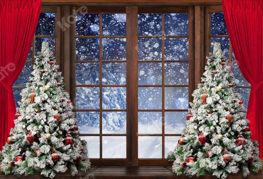 Kate Fenêtre Noël Hiver Neige Toile de fond conçue par Chain Photographie