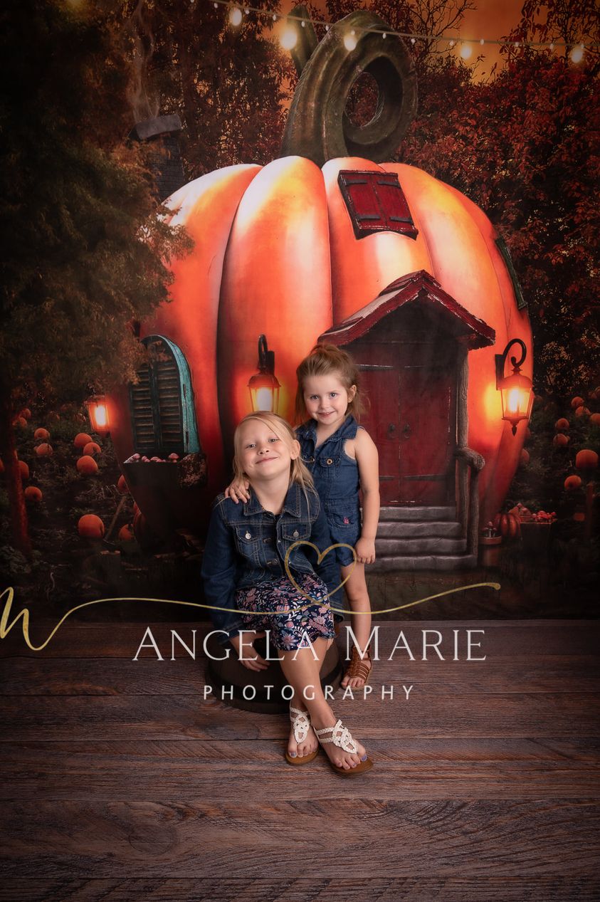Kate Halloween Lumières Citrouille Automne Toile de fond pour la photographie