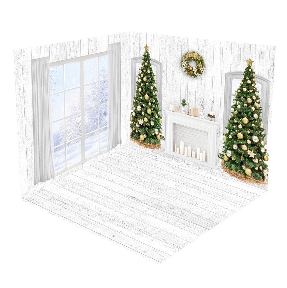 Kate Fenêtre Arbre de Noël Ensemble de chambre (8pix8pi&10pix8pi&8pix10pi) - Kate Backdrop FR