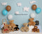 Kate Ours en peluche Bleu Anniversaire Pique-nique Toile de fond conçu par Melissa King - Kate Backdrop FR