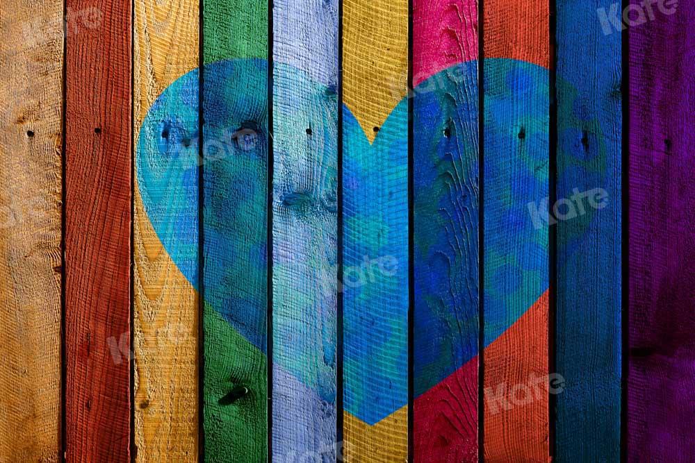 Kate Saint Valentin Amour Bois Coloré Toile de fond conçue par Chain Photographie
