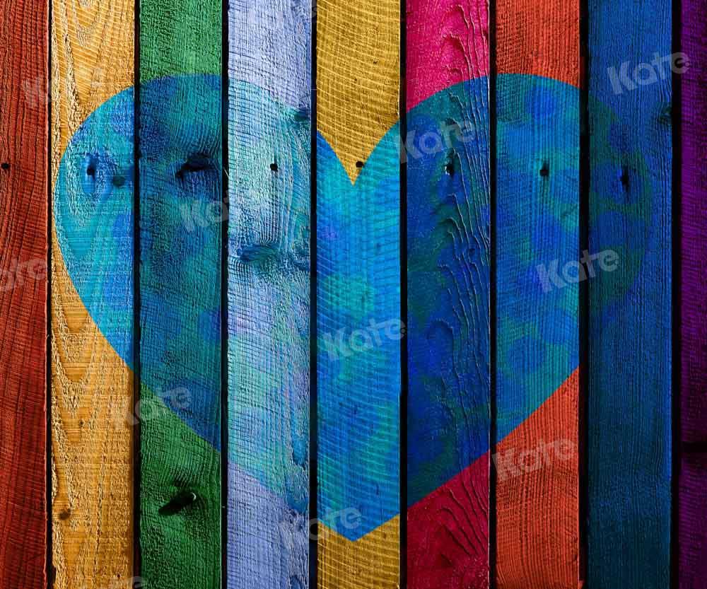 Kate Saint Valentin Amour Bois Coloré Toile de fond conçue par Chain Photographie