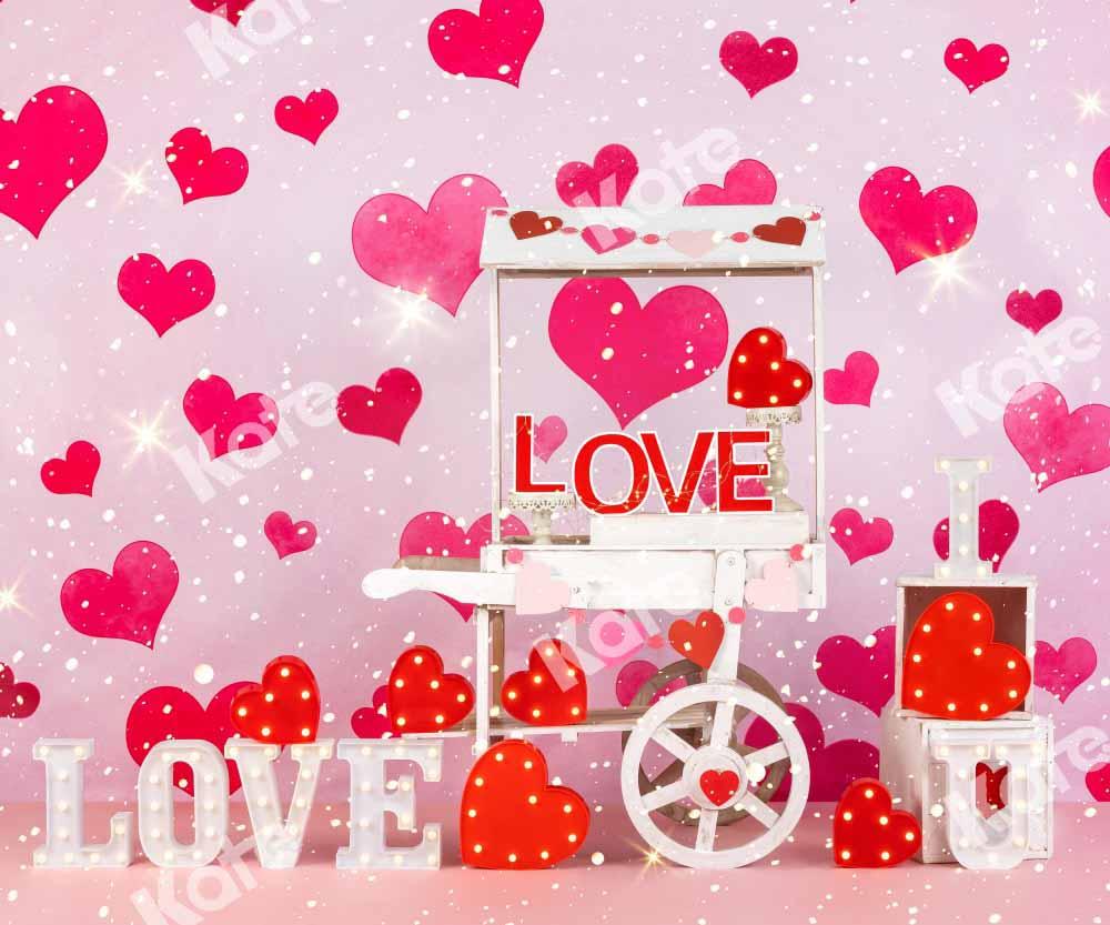 Kate Saint-Valentin Rose LOVE Camion de vente Toile de fond conçu par Emetselch - Kate Backdrop FR