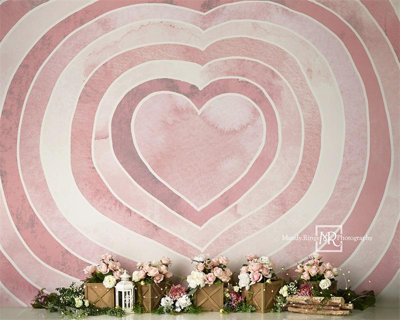 Kate aquarelle Valentine toile de fond coeur roses conçu par Mandy Ringe Photographie
