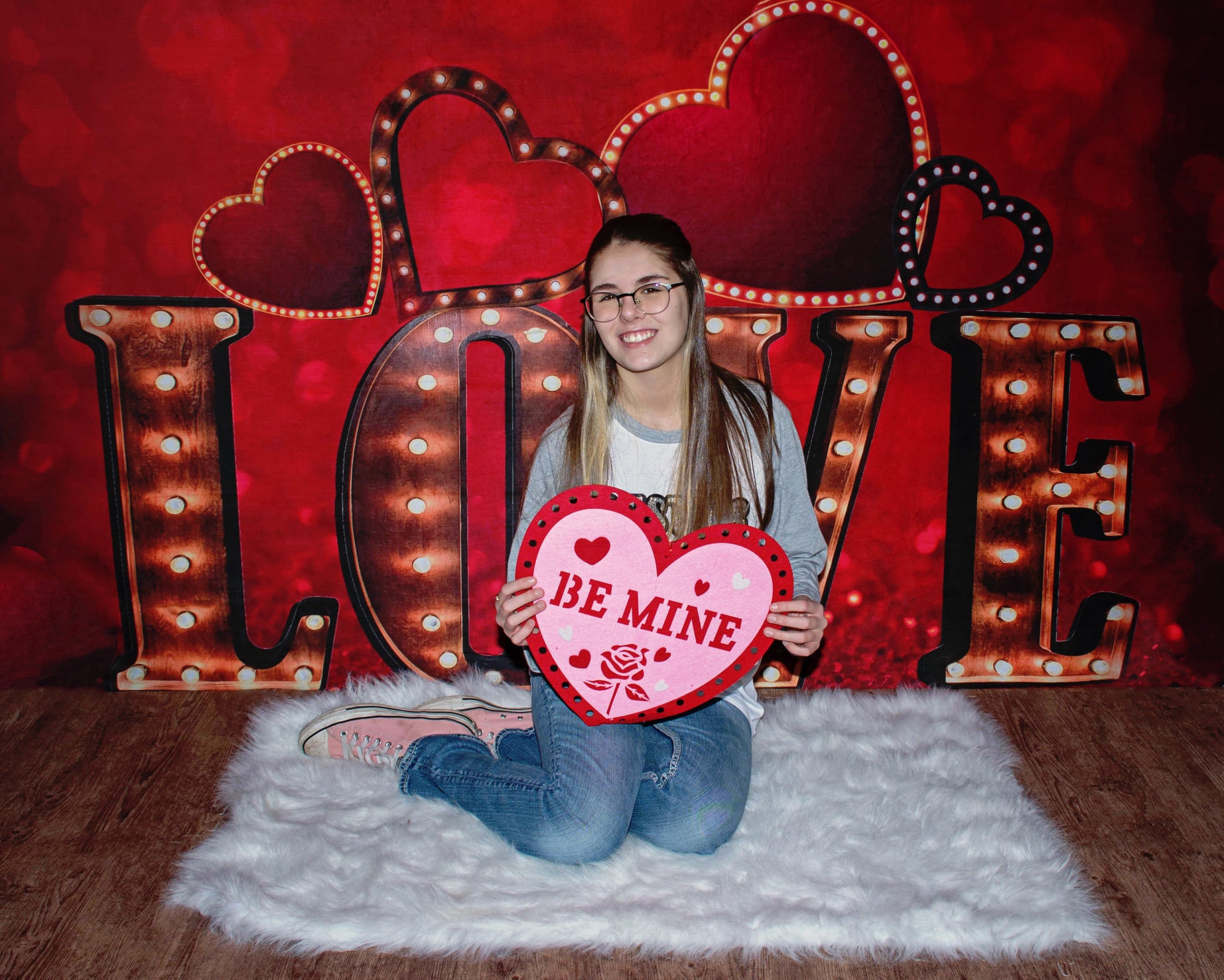Kate Amour Saint-Valentin Rouge LOVE Toile de fond pour la photographie - Kate Backdrop FR