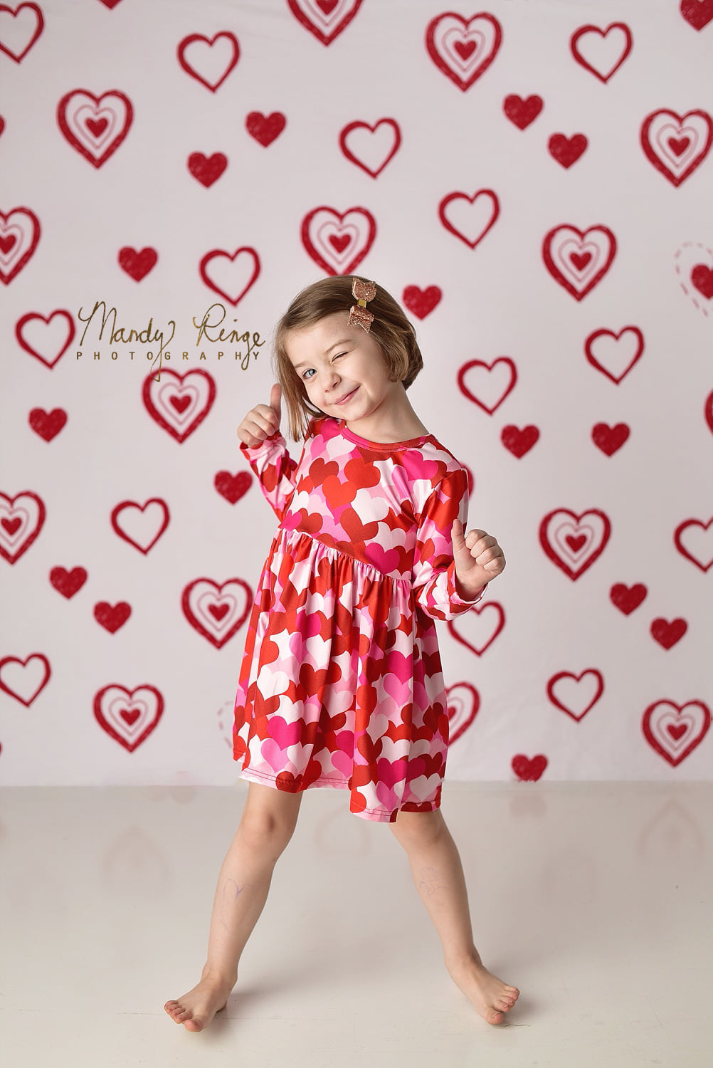 Kate Griffonnages Rouge Coeur Saint-Valentin Toile de fond conçue par Mandy Ringe - Kate Backdrop FR
