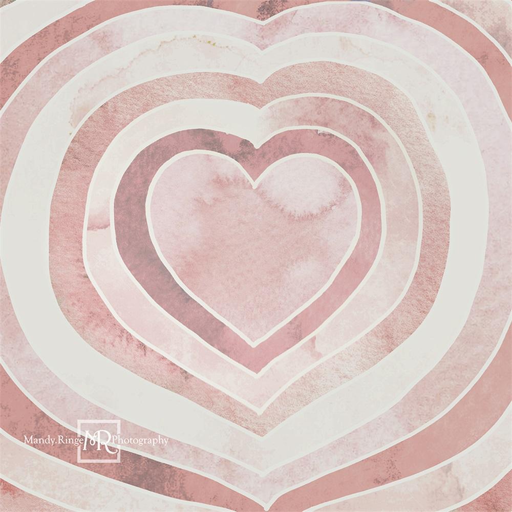 Kate Coeur Aquarelle Saint-Valentin Toile de fond conçu par Mandy Ringe - Kate Backdrop FR