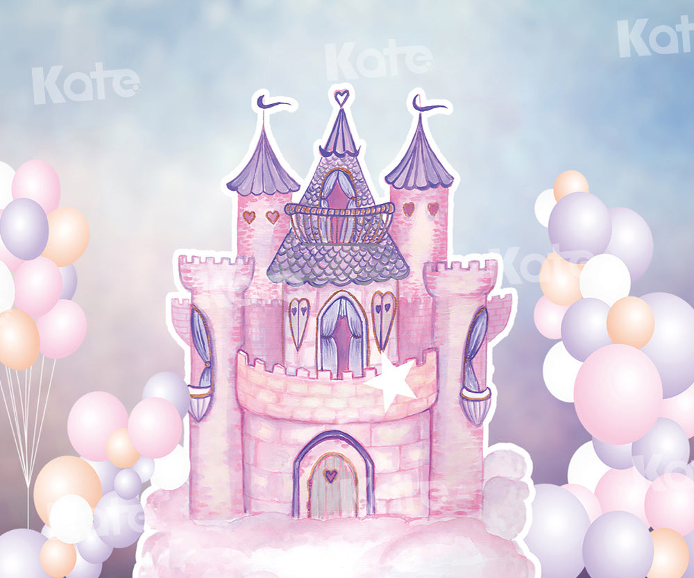Kate Ballon Château fantastique Rose Toile de fond conçue par Chain Photographie